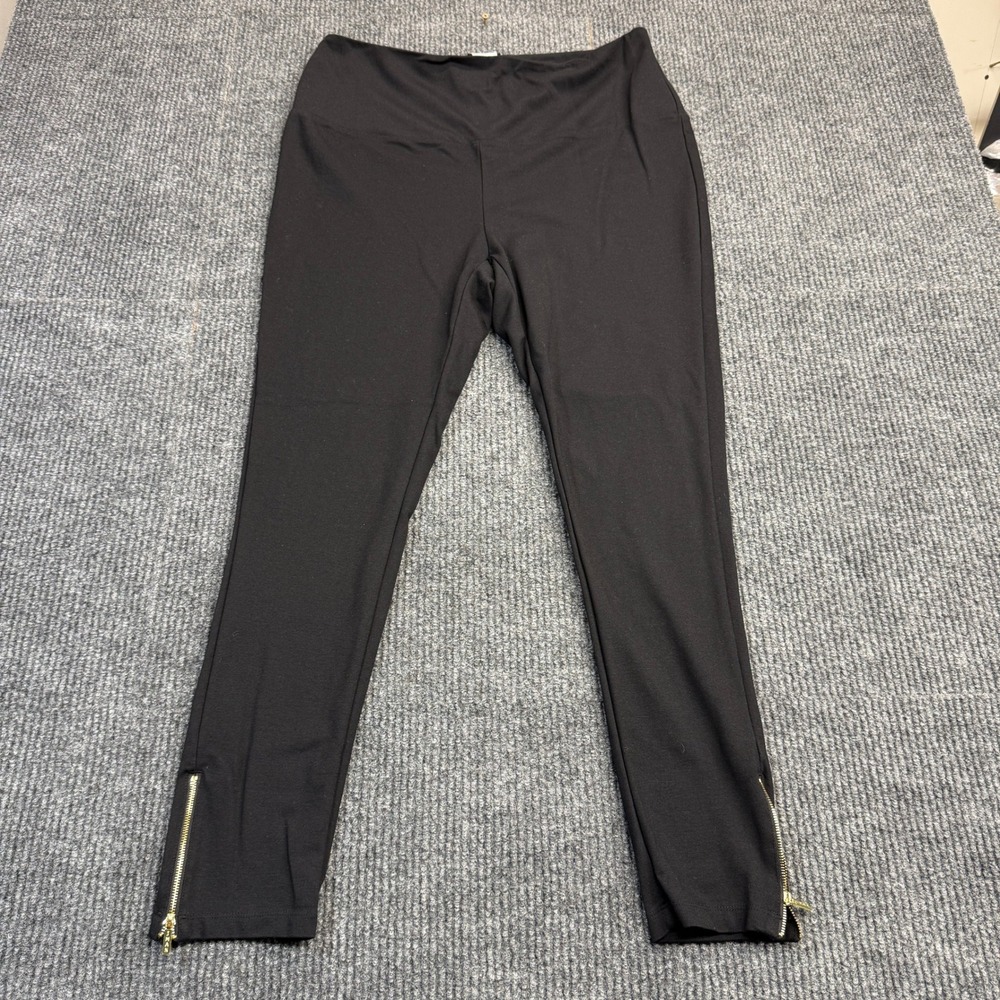 IMAN Global Chic Black Ankle Zip Womens Size 1X Long High Rise Stretch Pants